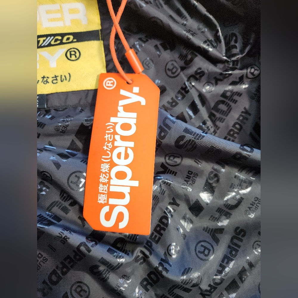 Superdry puffer jacket mens xs yellow/blk - Picture 8 of 9